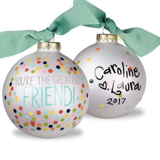 You're The Greatest Friend Glass Christmas Ornament